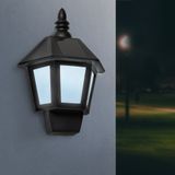 2 v 1 nástenná solárna lampa, imitujúca plamene, studená biela LED - 28 x 19,5 x 9,6 cm