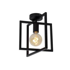 LUUK Flush ceilin.-Black-1xE27-40W-Metal