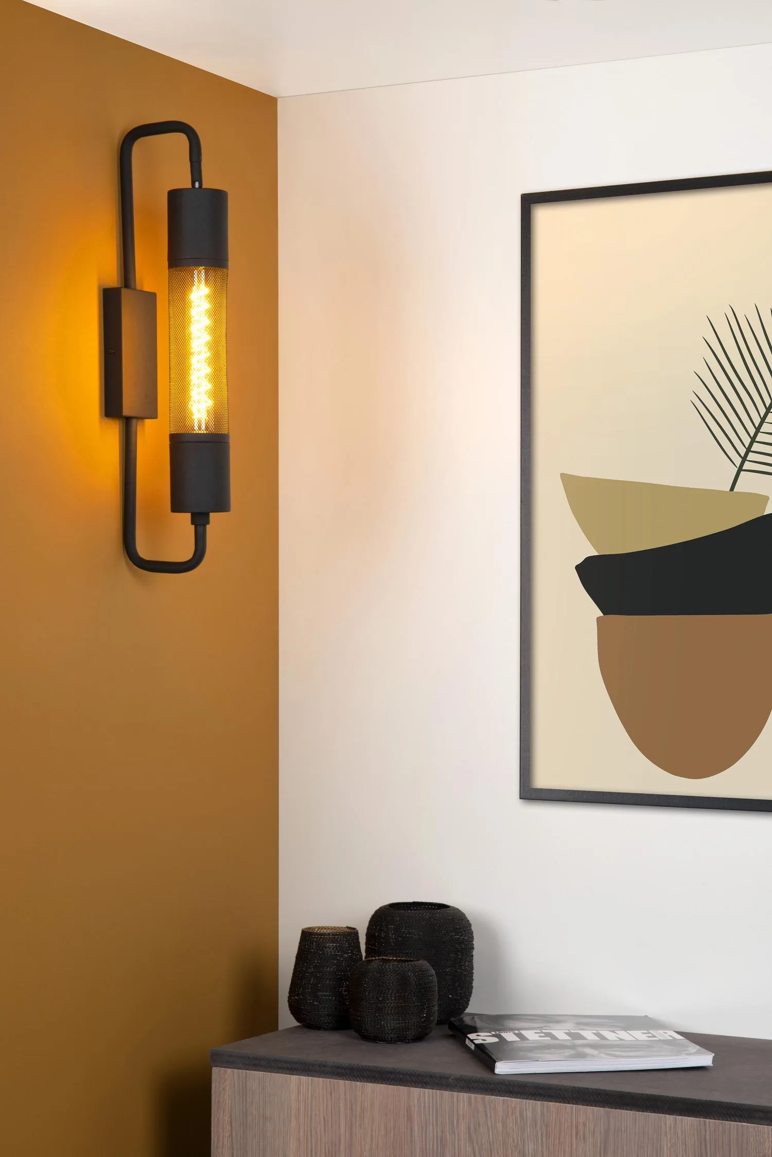 CALIXT Wall light-Black-1xE27-10W-Steel – Obrázok 4