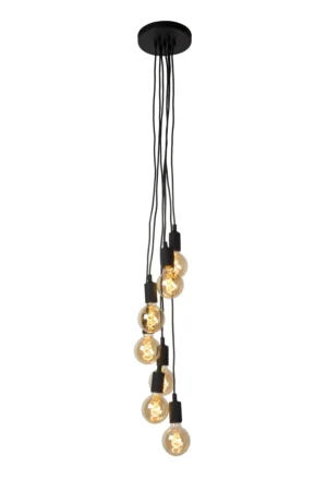 FIX Pendant light-Black-7xE27-60W-Silico.