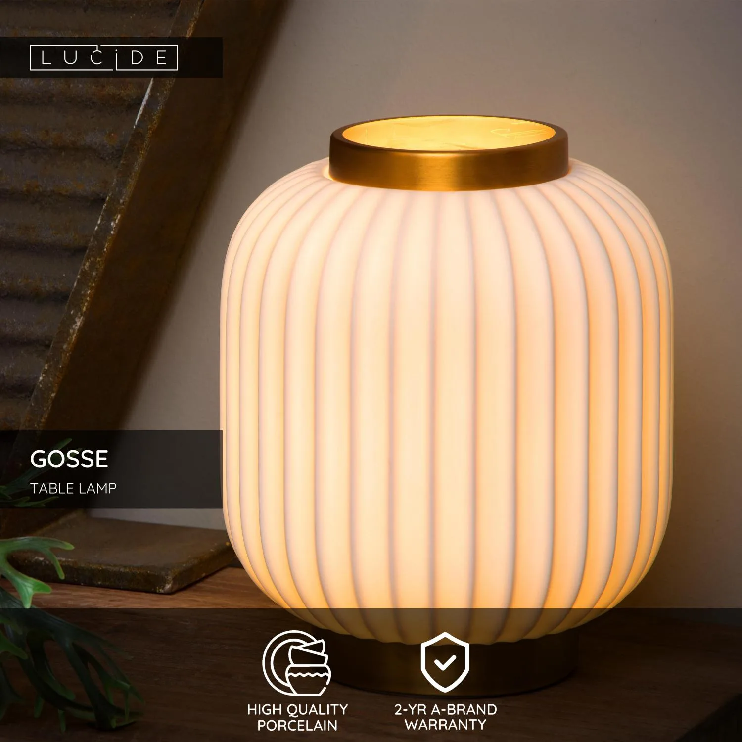 GOSSE Table lamp-White-O19,5-1xE14-25W-Porcel. – Obrázok 3