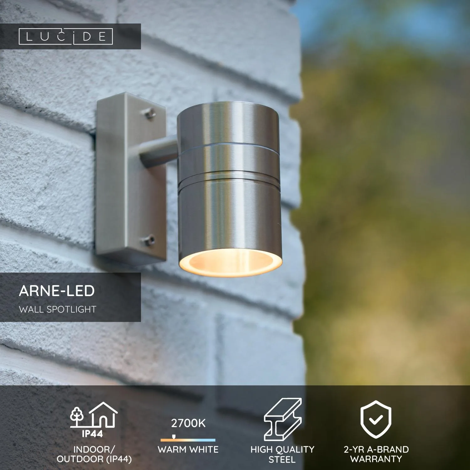 ARNE-LED Wall spotlig. Outd.-Satin .-O6,3-LED – Obrázok 2