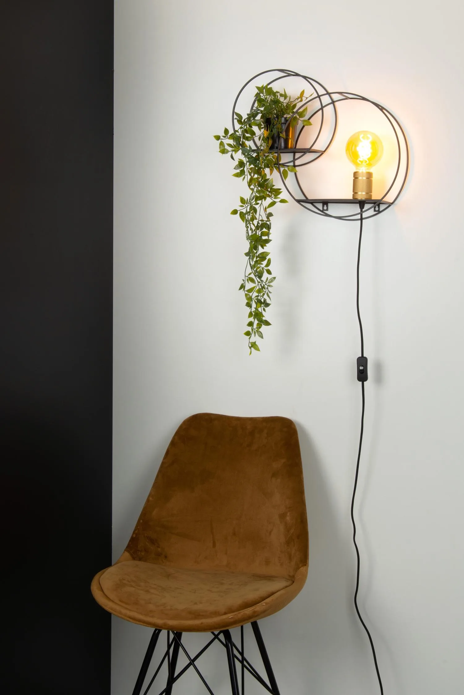 CIRCLE Wall light-Black-1xE27-40W-Metal – Obrázok 4