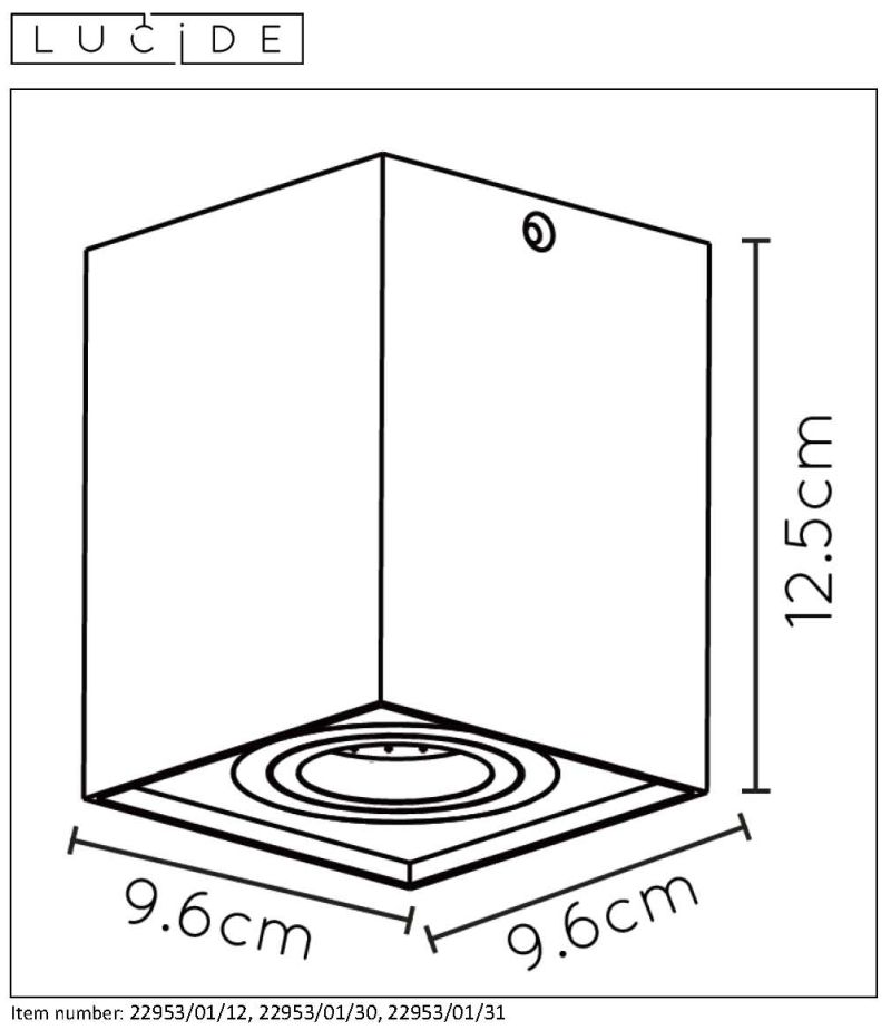 Lucide TUBE - Ceiling spotlight - 1xGU10 - Satin C – Obrázok 2