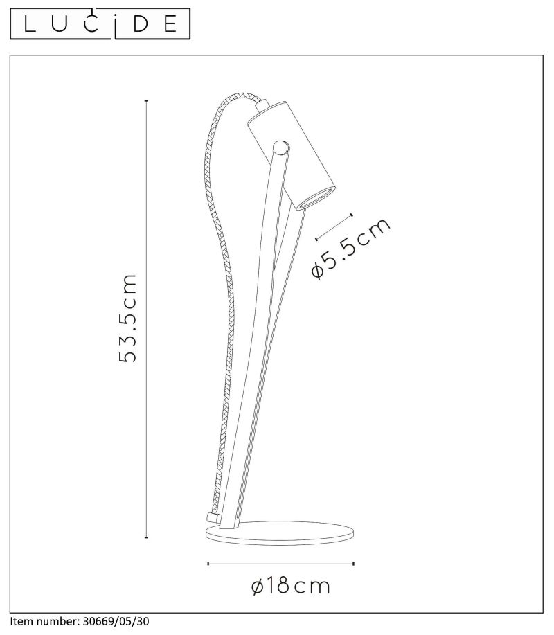 Lucide JANTUANO - Desk lamp - O 18 cm - LED Dim. - – Obrázok 2