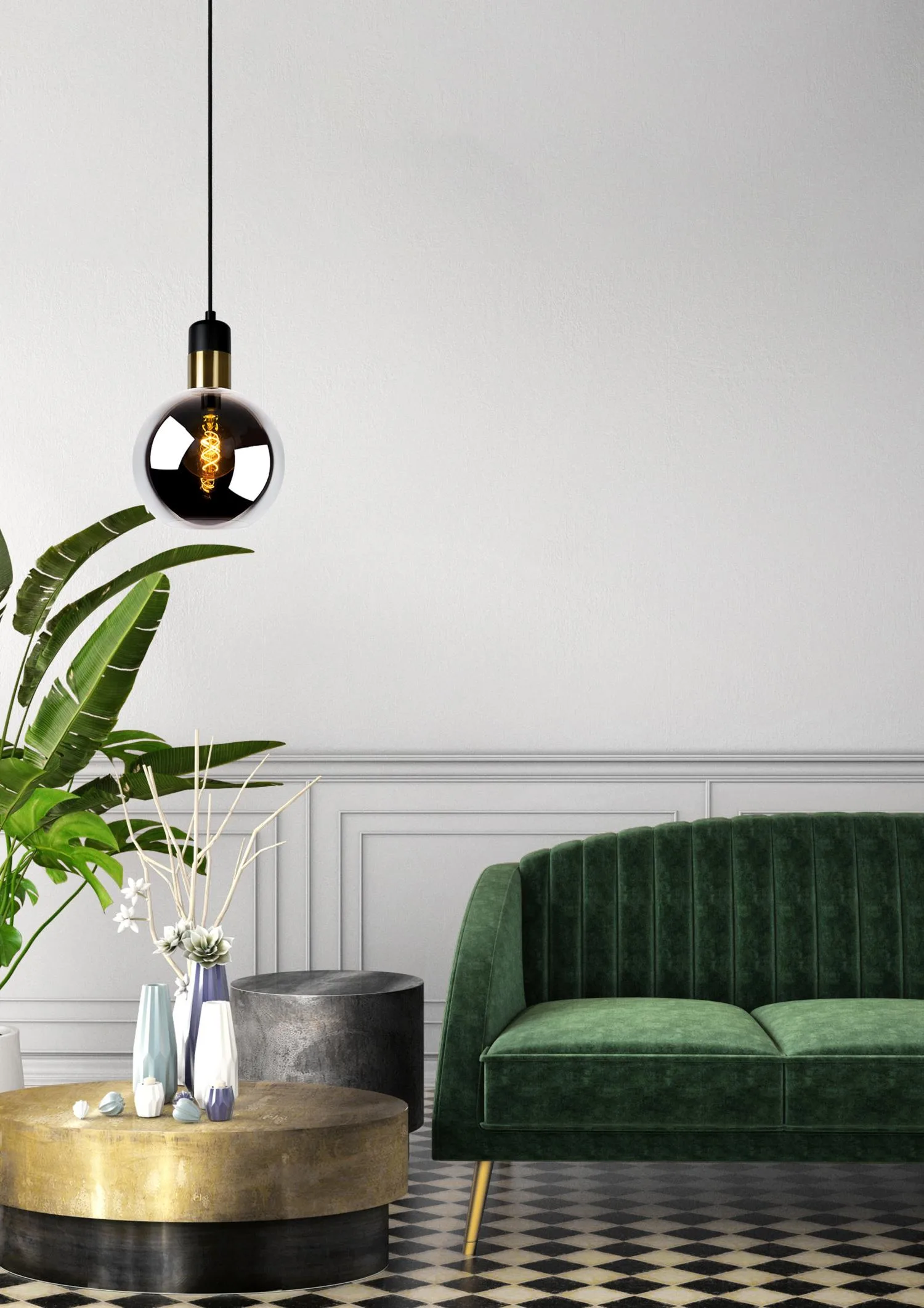 JULIUS Pendant light-Smoke .-O40-1xE27-40W-Glass – Obrázok 4