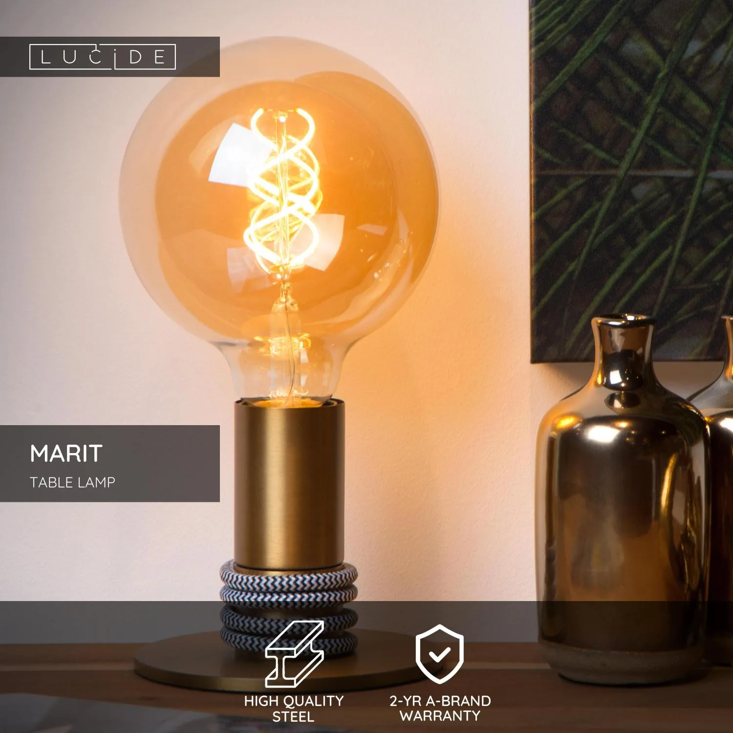 MARIT Table lamp-Matt G.-1xE27-40W-Steel – Obrázok 3