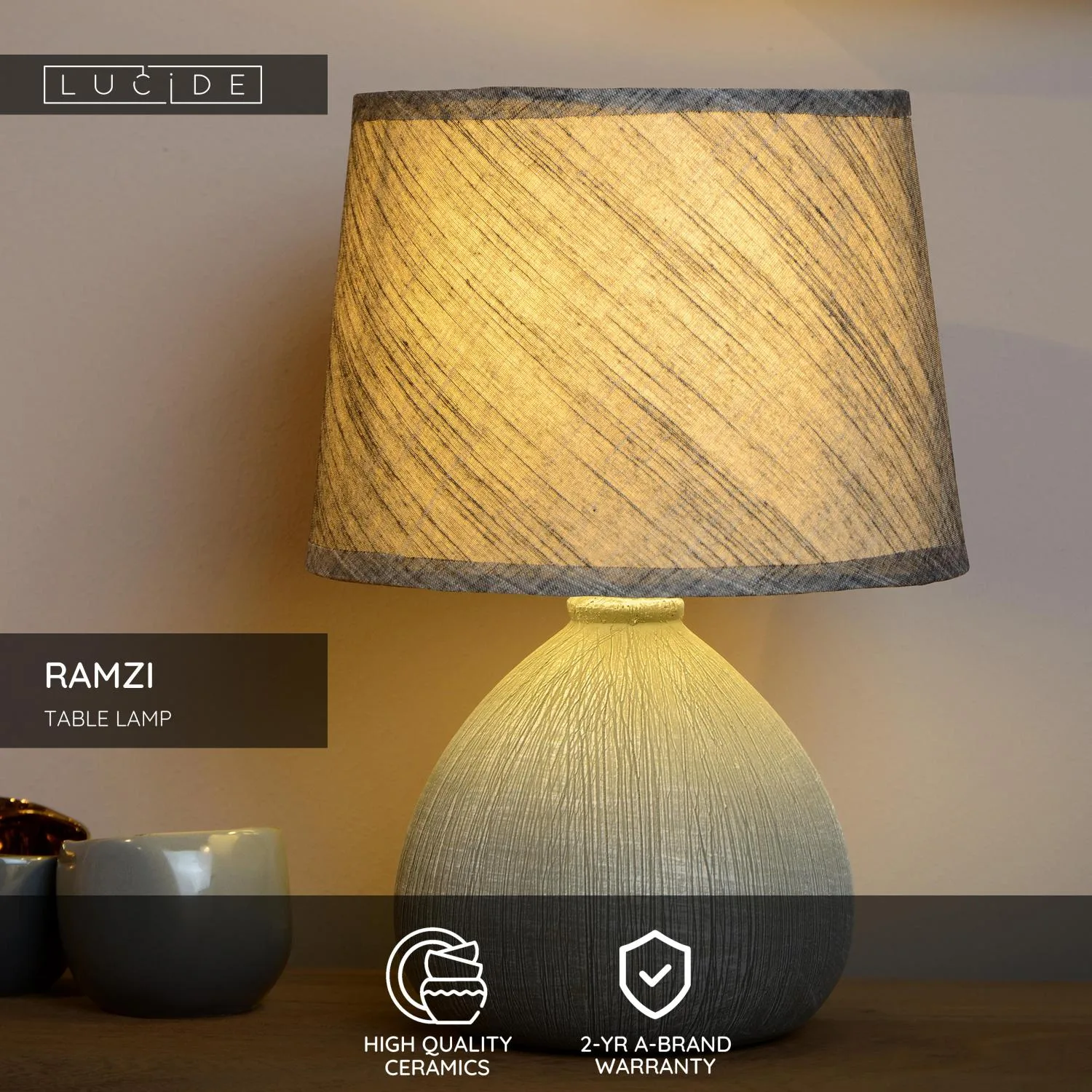 RAMZI Table lamp-Grey-O18-1xE14-40W-Cerami. – Obrázok 3