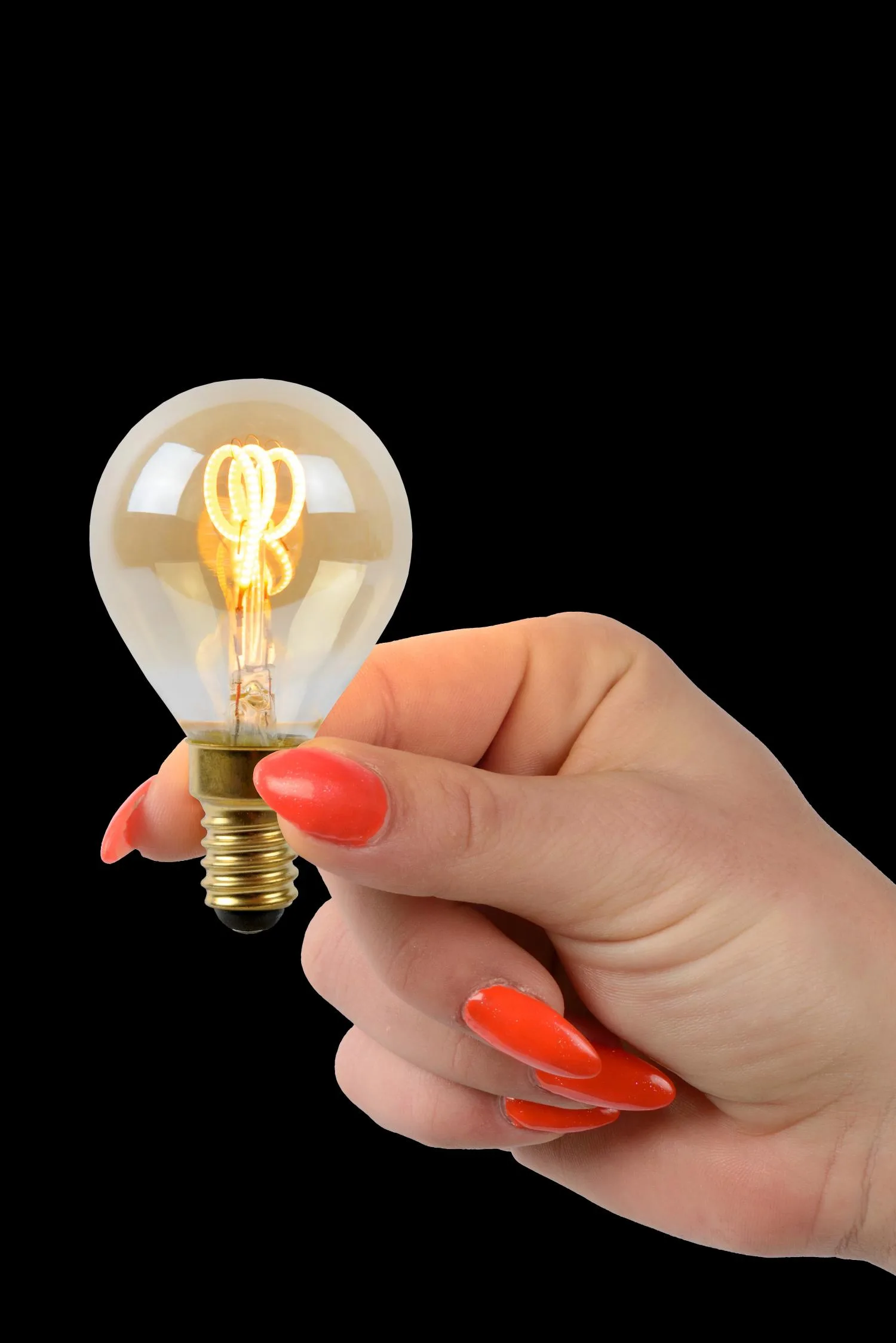 P45 Fil. Bulb-Amber-LED Dimm.-1xE14-3W-2200K – Obrázok 5