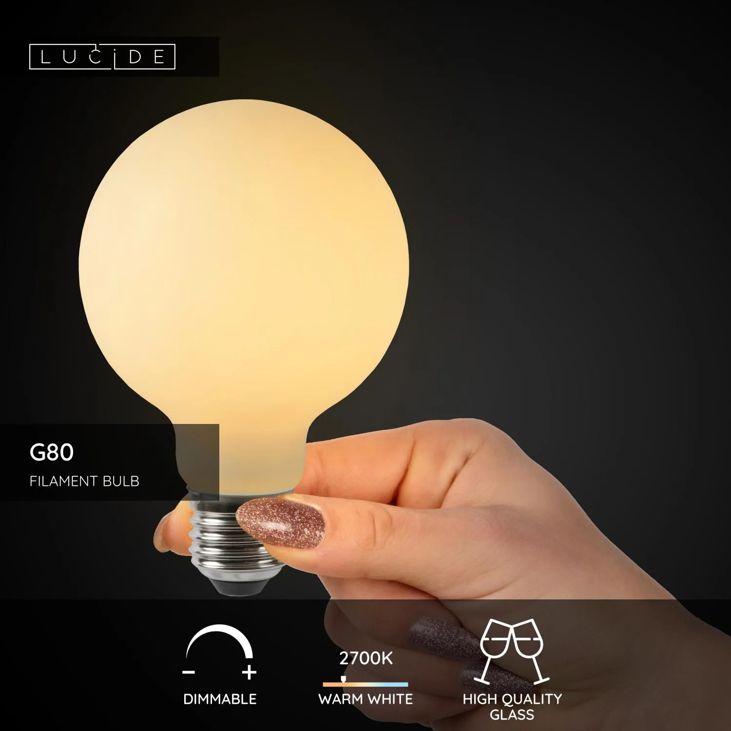 G80 Fil. Bulb-Opal-LED Dimm.-1xE27-4,9W-2700K – Obrázok 3