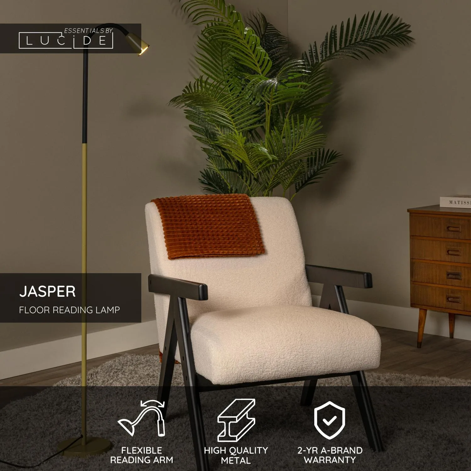 JASPER Floor readin.-Green-1xGU10-25W-Metal – Obrázok 3