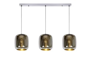 ERYN Pendant light-Chrome-3xE27-60W-Glass