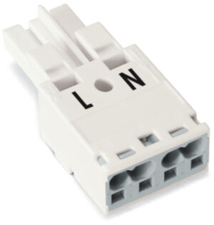 Socket 2-pole Cod. A 4,00 mm2 white