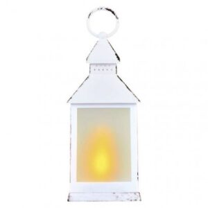 LED dekorácia – 6x lampáš mliečna biela, 6x 3x AAA