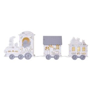 LED dekorácia drevená – vláčik, 2xAA, 14 cm, vnúto
