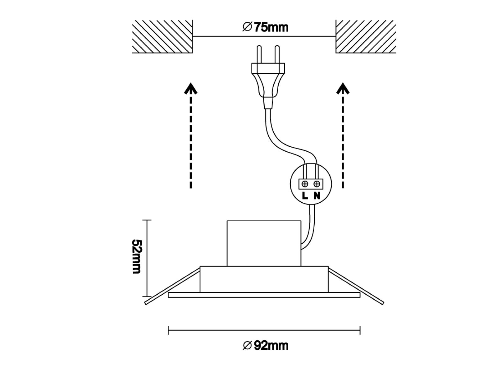 LED svietidlo 7W IP44/4000K/BK – Obrázok 2