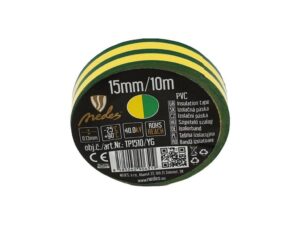 Izo.p. PVC 15mm/10m žlto/zelená