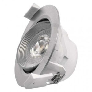 LED bodové svietidlo strieborné, kruh 5W teplá bie