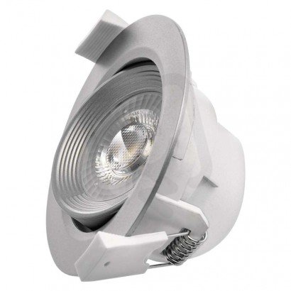 LED bodové svietidlo strieborné, kruh 5W teplá bie