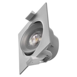 LED bodové svietidlo strieborné, štvorec 5W teplá