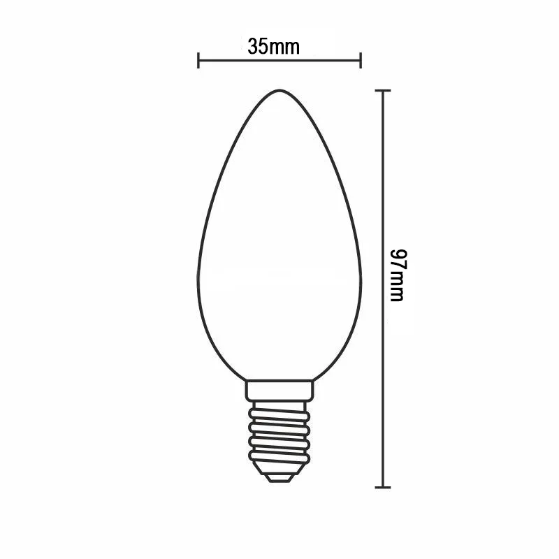 LED Filament 4W C35/E27/3000K – Obrázok 4