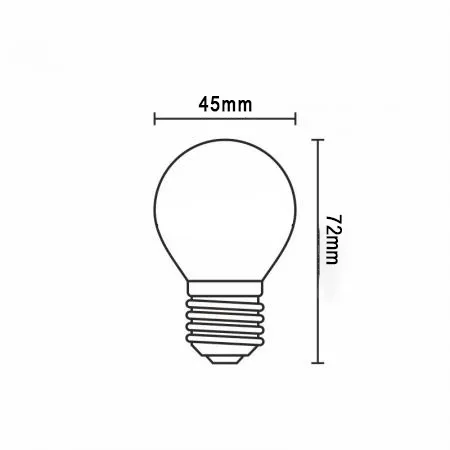 LED Filament 4W G45/E27/3000K – Obrázok 4