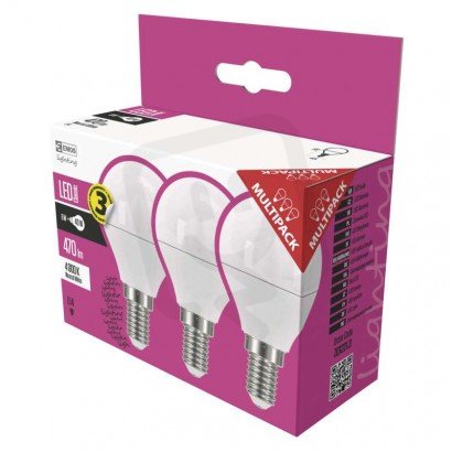 LED žiarovka Classic miniglobe 6W E14 neutrálna bi