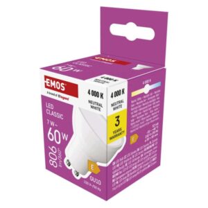LED žiarovka Classic MR16 / GU10 / 7 W (60 W) / NW