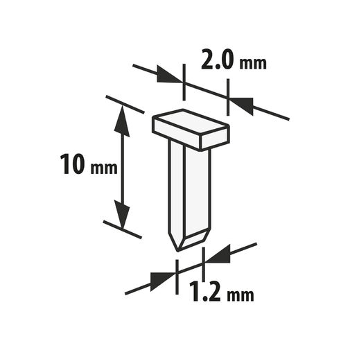 Spona do zošívačky - 1,2 x 2 x 10 mm - 2000 ks – Obrázok 2