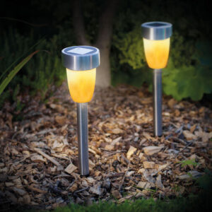 LED solárna lampa - efekt plameňa - plast - 260 x