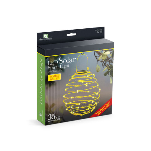 LED solárna špirálová lampa - teplá biela - 22 cm – Obrázok 3