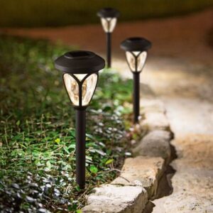 LED solárna lampa - zapichovateľná , vzorované ple