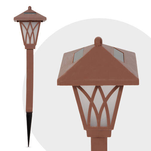 LED solárna lampa - RGB - hnedá - plast- 35 x 8 x – Obrázok 2