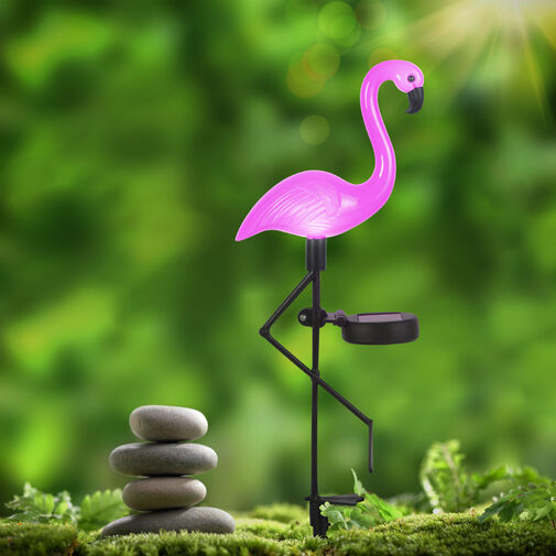 LED solárne flamingo - zapichovacie - plast - 52 x