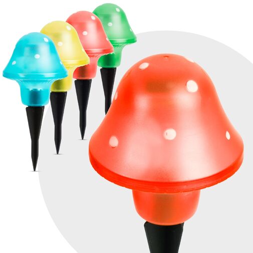 LED solárna lampa v tvare hríbu – Obrázok 2