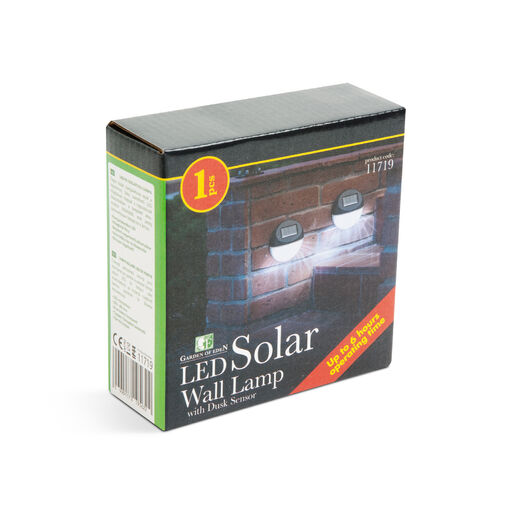 LED solárna nástenná lampa - čierna , studená biel – Obrázok 3