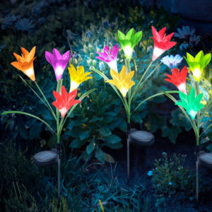 Zapichovací solárny kvet - RGB LED - 75 cm - ks /