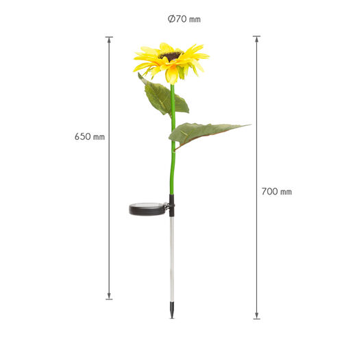 Zapichovací solárny kvet - teplá biela - 70 cm - 2 – Obrázok 3