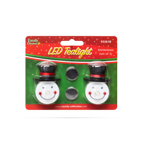 LED čajové sviečky - snehuliak - 2 ks / balenie – Obrázok 3
