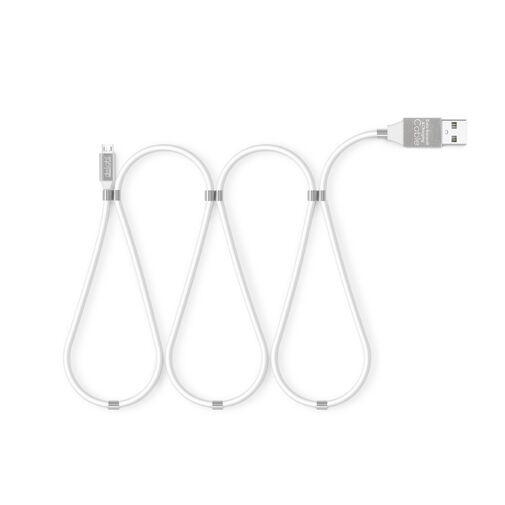 Magnetický dátový kábel - MicroUSB - 2A - biely – Obrázok 2