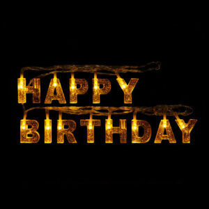 Narodeninová LED sveteľná reťaz - "Happy Birthday