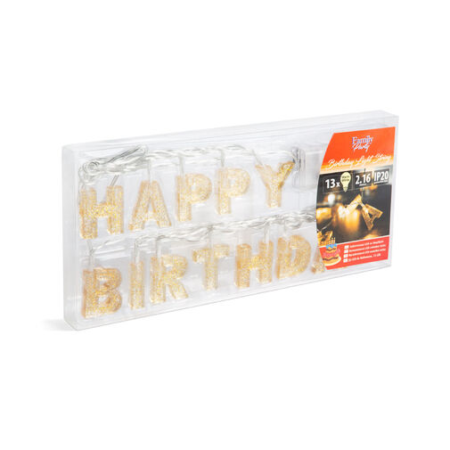 Narodeninová LED sveteľná reťaz - "Happy Birthday – Obrázok 3