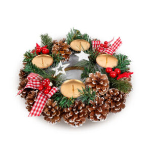 Adventná dekorácia - s držiakom na sviečky - 30 cm