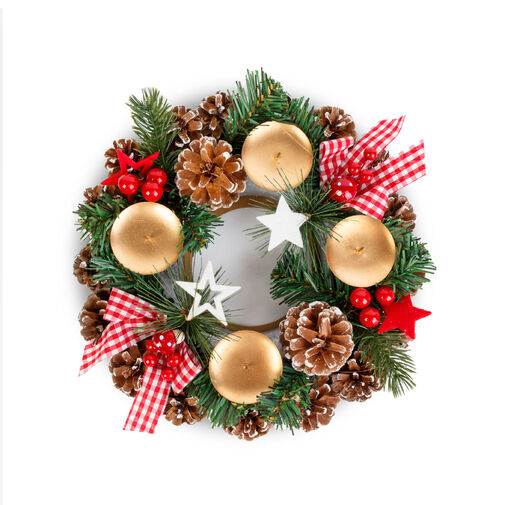 Adventná dekorácia - s držiakom na sviečky - 30 cm – Obrázok 2