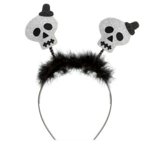 Halloweenska čelenka - trblietavá lebka