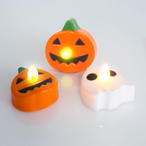 Sada halloweenskych čajových sviečok - tekvica, du