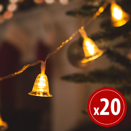 LED svetelná reťaz - zvonček - 20 LED - 2,3 m - te