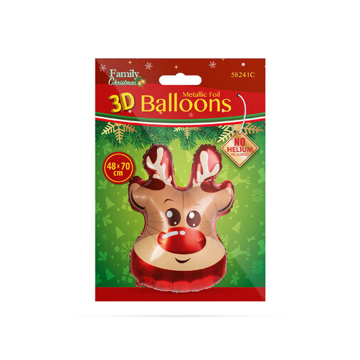 Vianočný balón - hliníková fólia - sob - 70 x 48 c – Obrázok 2
