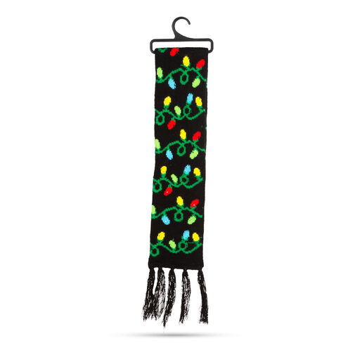 Vianočný šál - 100 cm - s LED, na batérie , čierny – Obrázok 3